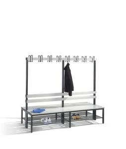 Umkleidebank, LxT 2000x400mm, PVC-Leisten, Gestell Schwarzgrau, Schuhrost 7 Umkleidebank, LxT 2000x400mm, PVC-Leisten, Gestell Schwarzgrau, Schuhrost – Bild 6