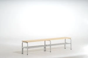 Umkleidebank, HxLxT 1650x1000x400mm, Holzleisten, Gestell Schwarzgrau, Kleiderhaken, Schuhrost 9 Umkleidebank, HxLxT 1650x1000x400mm, Holzleisten, Gestell Schwarzgrau, Kleiderhaken, Schuhrost – Bild 7