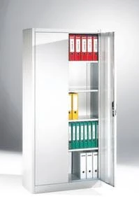 Universalschrank, RAL7035, HxBxT 1950x700x400mm, 4xStahlboden, Zyl.-Schl., Sockel, Korpus RAL7035, Front RAL7035