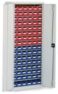 Schrank Mit Kästen, HxBxT 1980x700x300mm, 18xStahlboden, 114 Kästen, Zyl.-Schl., Korpus RAL7035, Front RAL7035 8 Schrank Mit Kästen, HxBxT 1980x700x300mm, 18xStahlboden, 114 Kästen, Zyl.-Schl., Korpus RAL7035, Front RAL7035 – Bild 6