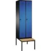 C+P Umkleidespind 4905020S10080 Sitzbank 2Abteile B600mm Sgr/ebl