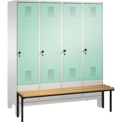C+P Umkleidespind 4903042S10022 Sitzbank 4Abteile B1600mm Lgr/lgn