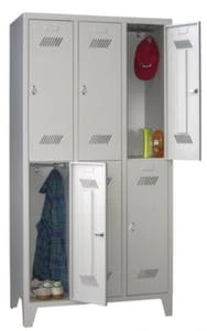 Garderobenschrank, RAL7035, HxBxT 1800x900x500mm, 3x2 Abt., Abt. B 300mm, Drehriegel, Füße, Korpus RAL7035, Front RAL7035 6 Garderobenschrank, RAL7035, HxBxT 1800x900x500mm, 3x2 Abt., Abt. B 300mm, Drehriegel, Füße, Korpus RAL7035, Front RAL7035 – Bild 4