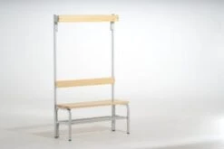 Umkleidebank, HxLxT 1650x1500x400mm, Holzleisten, Gestell Schwarzgrau, Kleiderhaken -Lagermöbel 4234c98a beaa 4f3c a6ee 5afcf89921e9