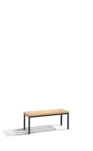 Umkleidebank, LxT 1000x400mm, Holzleisten, Gestell Schwarzgrau