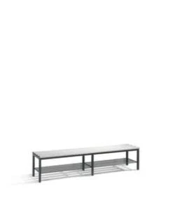 Umkleidebank, LxT 1000x400mm, PVC-Leisten, Gestell Schwarzgrau, Schuhrost -Lagermöbel 487e62d0 4908 41aa b00c 49e91a4884d1 4