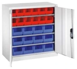 Systemschrank, RAL7035, HxBxT 1000x1000x420mm, 4xStahlboden, Zyl.-Schl., Korpus RAL7035, Front RAL7035 -Lagermöbel 49d95bc5 82f4 4b83 b7f4 0e043ed673c0 2