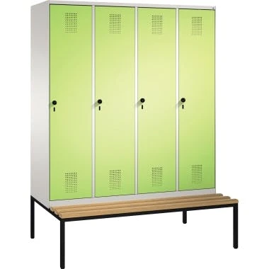 C+P Umkleidespind 4903042S10018 Sitzbank 4Abteile B1600mm Lgr/vgn 4 C+P Umkleidespind 4903042S10018 Sitzbank 4Abteile B1600mm Lgr/vgn – Bild 2
