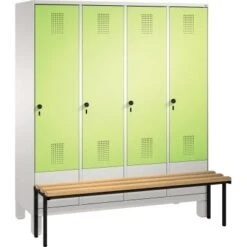 Lagermöbel 15 C+P Umkleidespind 4903042S10018 Sitzbank 4Abteile B1600mm Lgr/vgn