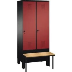 C+P Doppelspind 4905222S10086 Sitzbank 2Abteile B800mm Sgr/rrt -Lagermöbel 54e2dd7b 844d 4484 be4f 79edd5aba428