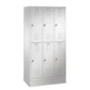 Garderobenschrank, RAL7035, HxBxT 1800x900x500mm, 3x2 Abt., Abt. B 300mm, Drehriegel, Sockel, Korpus RAL7035, Front RAL7035 -Lagermöbel 5a8b4e1d da81 4fb9 a367 2766b3305d98 1