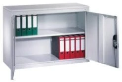 Aufsatzschrank, F. Büro-Flügeltürenschrank, HxBxT 790x930x400mm, M. Böden, Doppel-Flügeltür, Korpus Stahl RAL7035 -Lagermöbel 602b42ed 8a7a 4e60 b785 c0c687ff725e