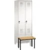 C+P Umkleidespind 4903020S10000 Sitzbank 2Abteile B600mm Lgr/lgr