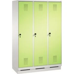 C+P Umkleidespind 4902032S10056 Sockel 3Abteile B1200mm Lgr/vgn