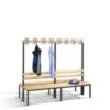 Doppelsitzbank, HxLxT 1650x2000x756mm, Holzleisten, Gestell Schwarzgrau, Kleiderhaken -Lagermöbel 6acc1194 bd50 4b48 b3ca 6838c4e4663b 3