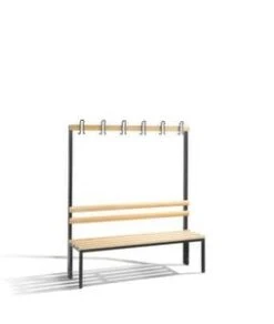 Umkleidebank, HxLxT 1650x1000x400mm, Holzleisten, Gestell Schwarzgrau, Kleiderhaken, Schuhrost 13 Umkleidebank, HxLxT 1650x1000x400mm, Holzleisten, Gestell Schwarzgrau, Kleiderhaken, Schuhrost -Lagermöbel 6d1207c2 44a1 468c 804c 97581332203b 1