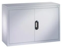 Aufsatzschrank, F. Büro-Flügeltürenschrank, HxBxT 790x930x500mm, M. Böden, Doppel-Flügeltür, Korpus Stahl RAL7035 -Lagermöbel 76c59aae 3a1b 41c2 9a9b 6688e9a4cd7a 2
