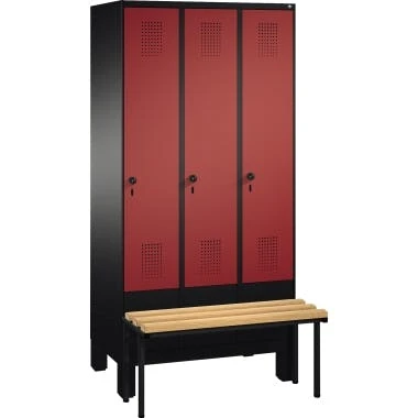 C+P Umkleidespind 4901030S10135 Füße 3Abteile B900mm Sgr/rrt 4 C+P Umkleidespind 4901030S10135 Füße 3Abteile B900mm Sgr/rrt – Bild 2