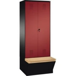 C+P Doppelspind 4905222S10086 Sitzbank 2Abteile B800mm Sgr/rrt -Lagermöbel 787f62bf 037b 4b21 88d7 c58e0ddc131b