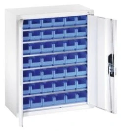 Schrank Mit Kästen, HxBxT 1980x1000x420mm, 6xStahlboden, 28 Kästen, Zyl.-Schl., Korpus RAL7035, Front RAL7035 -Lagermöbel 83a7cedf ae92 483e aac8 43c9108d9fcf 1