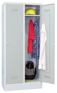 Garderobenschrank, RAL7035, HxBxT 1800x900x500mm, 3x2 Abt., Abt. B 300mm, Drehriegel, Sockel, Korpus RAL7035, Front RAL7035 9 Garderobenschrank, RAL7035, HxBxT 1800x900x500mm, 3x2 Abt., Abt. B 300mm, Drehriegel, Sockel, Korpus RAL7035, Front RAL7035 – Bild 7