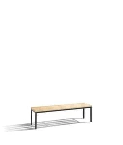 Umkleidebank, LxT 1500x400mm, Holzleisten, Gestell Schwarzgrau, Schuhrost 4 Umkleidebank, LxT 1500x400mm, Holzleisten, Gestell Schwarzgrau, Schuhrost – Bild 2