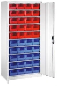 Systemschrank, HxBxT 1000x1000x420mm, 4xStahlboden, Zyl.-Schl., Korpus RAL7035, Front RAL7035 9 Systemschrank, HxBxT 1000x1000x420mm, 4xStahlboden, Zyl.-Schl., Korpus RAL7035, Front RAL7035 – Bild 7