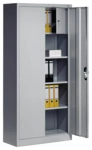 Universalschrank, RAL7035, HxBxT 1950x930x500mm, 3xStahlboden, Zyl.-Schl., Sockel, Korpus RAL7035, Front RAL7035