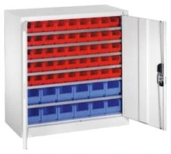 Systemschrank, RAL7035, HxBxT 1000x1000x420mm, 4xStahlboden, Zyl.-Schl., Korpus RAL7035, Front RAL7035 -Lagermöbel 95f946f9 ab27 460d 9edb 83d1a966c788