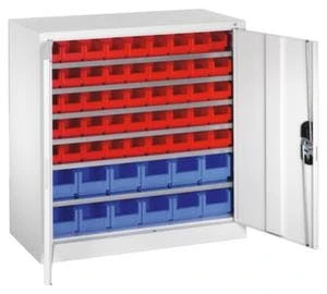 Systemschrank, HxBxT 1000x1000x420mm, 4xStahlboden, Zyl.-Schl., Korpus RAL7035, Front RAL7035 5 Systemschrank, HxBxT 1000x1000x420mm, 4xStahlboden, Zyl.-Schl., Korpus RAL7035, Front RAL7035 – Bild 3