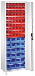 Schrank Mit Kästen, HxBxT 1980x700x300mm, 18xStahlboden, 114 Kästen, Zyl.-Schl., Korpus RAL7035, Front RAL7035 6 Schrank Mit Kästen, HxBxT 1980x700x300mm, 18xStahlboden, 114 Kästen, Zyl.-Schl., Korpus RAL7035, Front RAL7035 – Bild 4