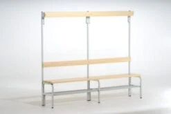 Umkleidebank, HxLxT 1650x2000x400mm, Holzleisten, Gestell Schwarzgrau, Kleiderhaken -Lagermöbel ca6b15ce 0e88 4783 ba91 a438ad8b763a