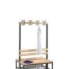 Doppelsitzbank, HxLxT 1650x1000x756mm, Holzleisten, Gestell Schwarzgrau, Kleiderhaken, Schuhrost 1 Doppelsitzbank, HxLxT 1650x1000x756mm, Holzleisten, Gestell Schwarzgrau, Kleiderhaken, Schuhrost -Lagermöbel ce6ca762 1ddd 4cd0 87f4 8f21d38f6de1 1