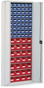 Schrank Mit Kästen, HxBxT 830x700x300mm, 4xStahlboden, 30 Kästen, Zyl.-Schl., Korpus RAL7035, Front RAL7035 8 Schrank Mit Kästen, HxBxT 830x700x300mm, 4xStahlboden, 30 Kästen, Zyl.-Schl., Korpus RAL7035, Front RAL7035 – Bild 6