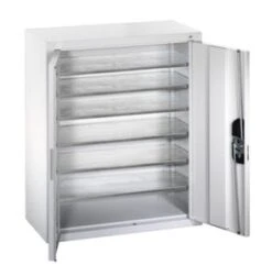 Schrank Mit Kästen, HxBxT 830x700x300mm, 5xStahlboden, 32 Kästen, Zyl.-Schl., Korpus RAL7035, Front RAL7035 -Lagermöbel d22ce953 573a 47b7 984a 02b44efb16b9 5