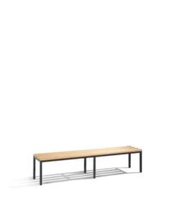 Umkleidebank, LxT 1000x400mm, Holzleisten, Gestell Schwarzgrau 5 Umkleidebank, LxT 1000x400mm, Holzleisten, Gestell Schwarzgrau – Bild 3