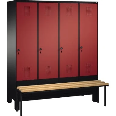 C+P Umkleidespind 4901042S10125 Füße 4Abteile B1600mm Sgr/rrt 6 C+P Umkleidespind 4901042S10125 Füße 4Abteile B1600mm Sgr/rrt – Bild 4