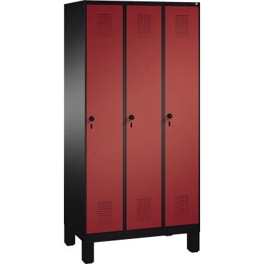 C+P Umkleidespind 4901030S10135 Füße 3Abteile B900mm Sgr/rrt 3 C+P Umkleidespind 4901030S10135 Füße 3Abteile B900mm Sgr/rrt