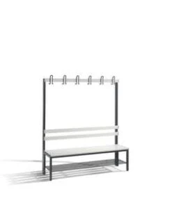 Umkleidebank, HxLxT 1650x2000x400mm, PVC-Leisten, Gestell Schwarzgrau, Kleiderhaken, Schuhrost -Lagermöbel e3da8dcc f417 4573 a883 851c26bc64e7 2