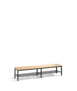 Umkleidebank, LxT 1500x400mm, Holzleisten, Gestell Schwarzgrau, Schuhrost 5 Umkleidebank, LxT 1500x400mm, Holzleisten, Gestell Schwarzgrau, Schuhrost – Bild 3