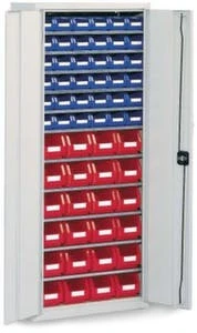 Schrank Mit Kästen, HxBxT 1980x700x300mm, 18xStahlboden, 114 Kästen, Zyl.-Schl., Korpus RAL7035, Front RAL7035 9 Schrank Mit Kästen, HxBxT 1980x700x300mm, 18xStahlboden, 114 Kästen, Zyl.-Schl., Korpus RAL7035, Front RAL7035 – Bild 7